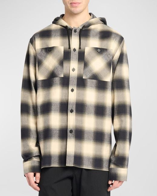 Givenchy Natural Hooded Flannel Button-down Shirt for men