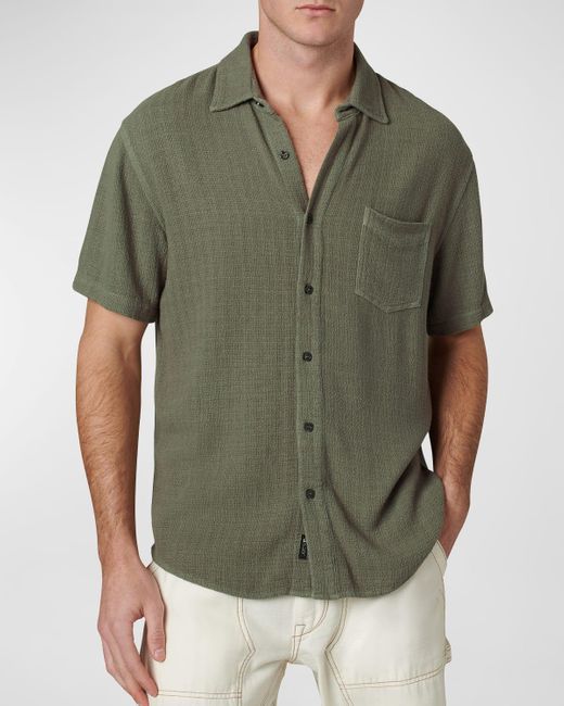 Joe's Jeans Green Scott Cotton Short-Sleeve Shirt for men