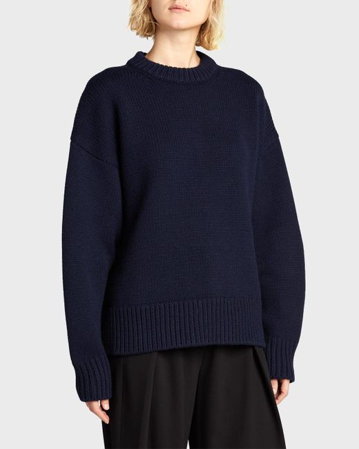 The Row Blue Ophelia Wool-Cashmere Sweater