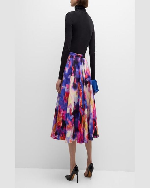 Jonathan Cohen Multicolor Concert Lights-Print Paneled Midi Skirt