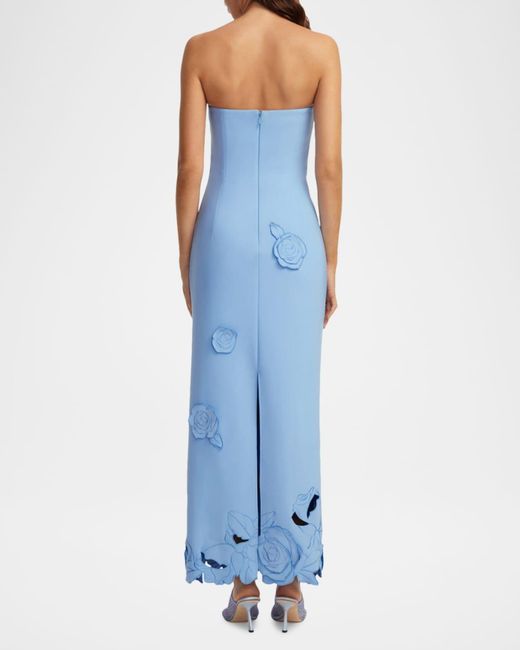 leo lin rayna crepe strapless dress LEO LIN - Rayna Appliqu Bustier Maxi Dress