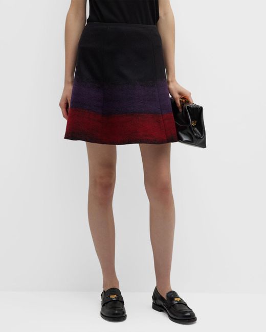 Emporio Armani Black Ombre Cashmere-blend Mini Skirt
