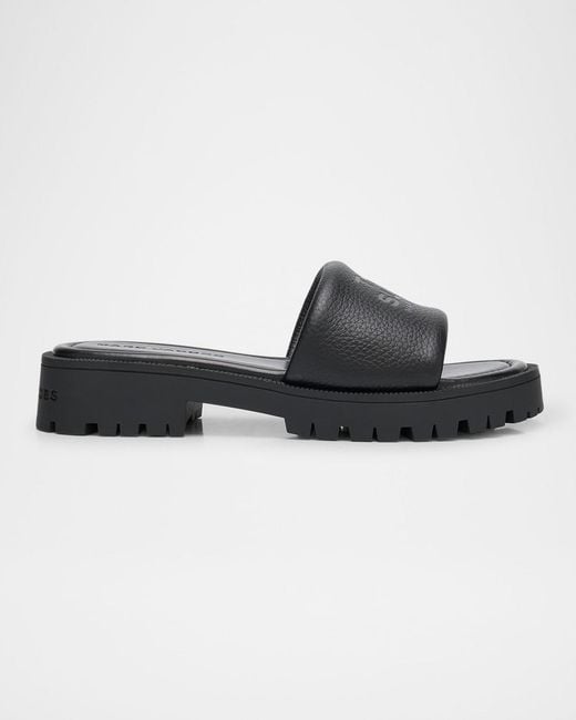 Marc Jacobs Black Leather Slides