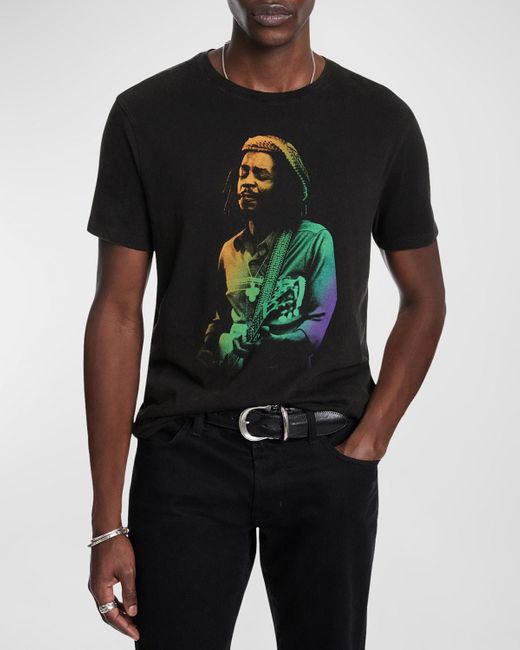John Varvatos Black Peter Tosh Short-Sleeve Graphic T-Shirt for men