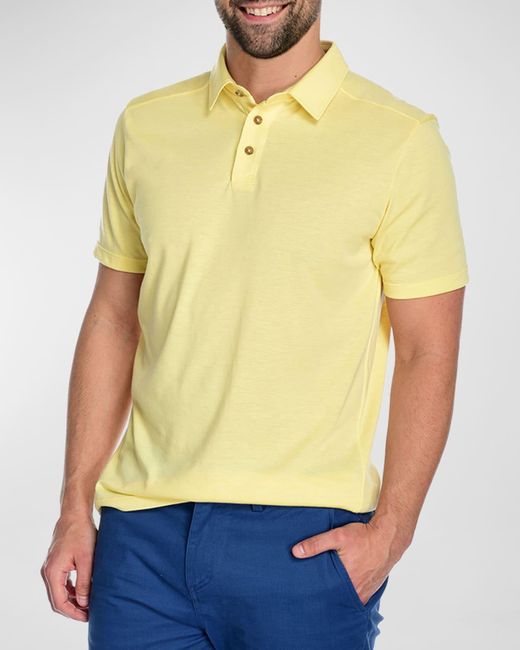 Fisher + Baker Yellow Watson Solid Polo Shirt for men