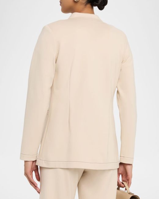 Misook Natural Single-Button Ponte Blazer
