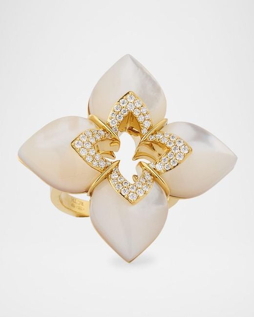 Roberto Coin White Souffle 18K Diamond Venetian Princess Ring With Gemstones