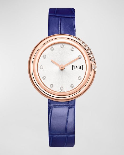 Piaget Blue Possession 34mm 18k Rose Gold Diamond Watch