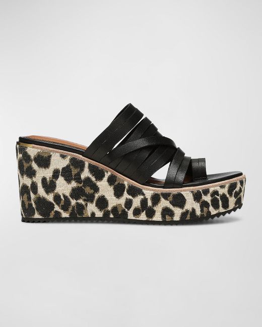 Donald J Pliner Ithaca Multi Toering Wedge Sandals in Black Lyst