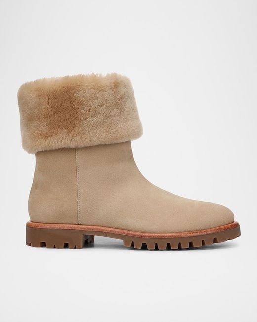 Vince Natural Cameron Shearling-Lined Suede Boots