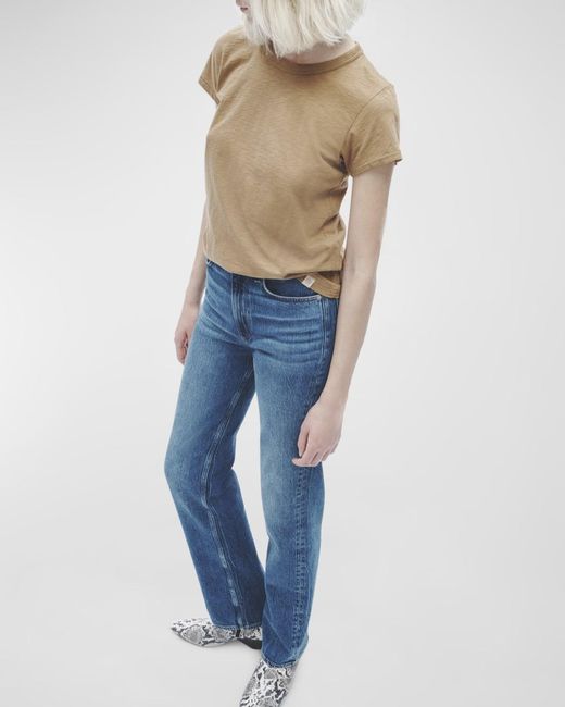 Rag & Bone Blue Slub Crewneck Tee