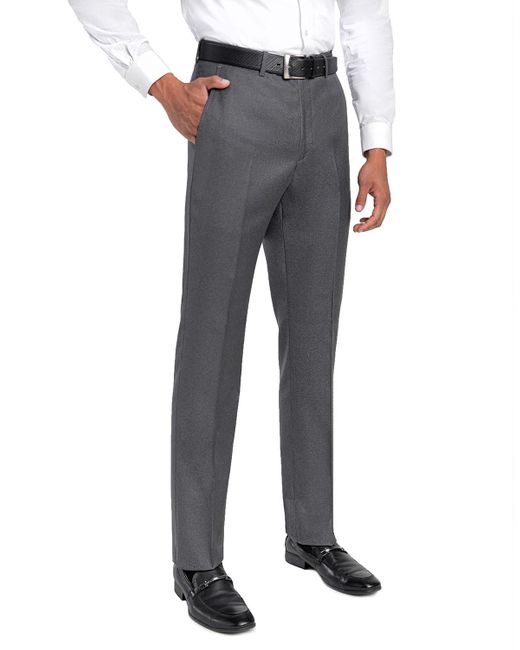 Santorelli Gray Loro Piana Wool Comfort Waistband Trousers for men