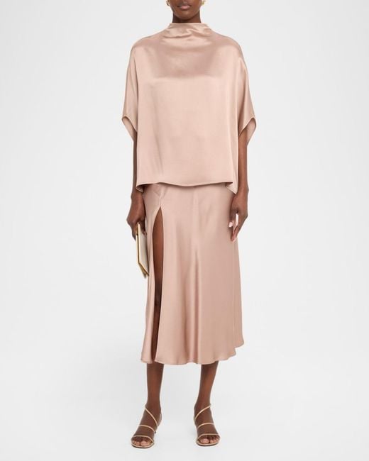 LAPOINTE Natural Satin Cape Tee