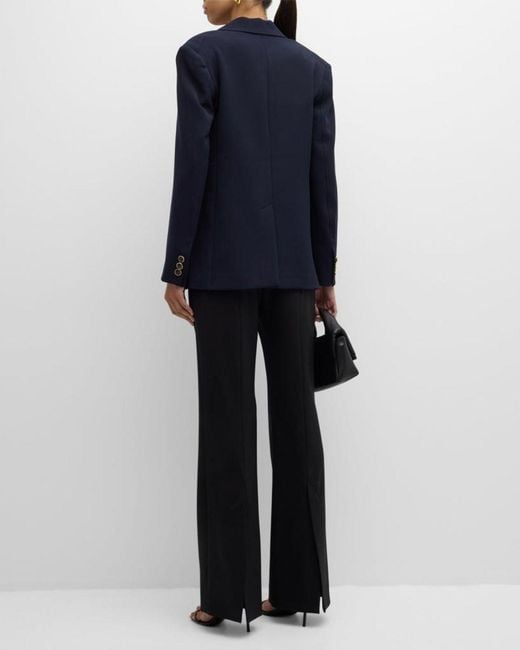 St. John Black Stretch Crepe Single-Breasted Suiting Jacket