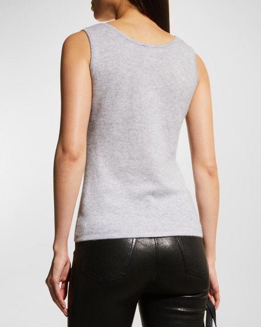 Neiman Marcus Gray Cashmere Basic Tank Top