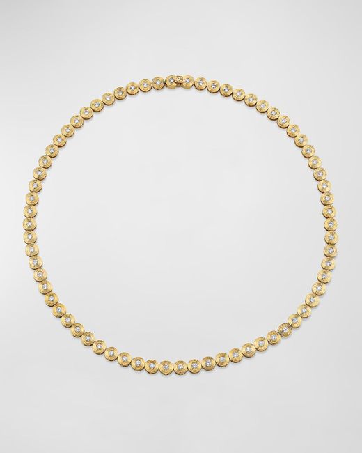 Sydney Evan Natural 14k Gold Fluted Diamond Eternity Necklace