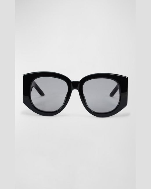 Casablancabrand Black Wavy Acetate Oval Sunglasses