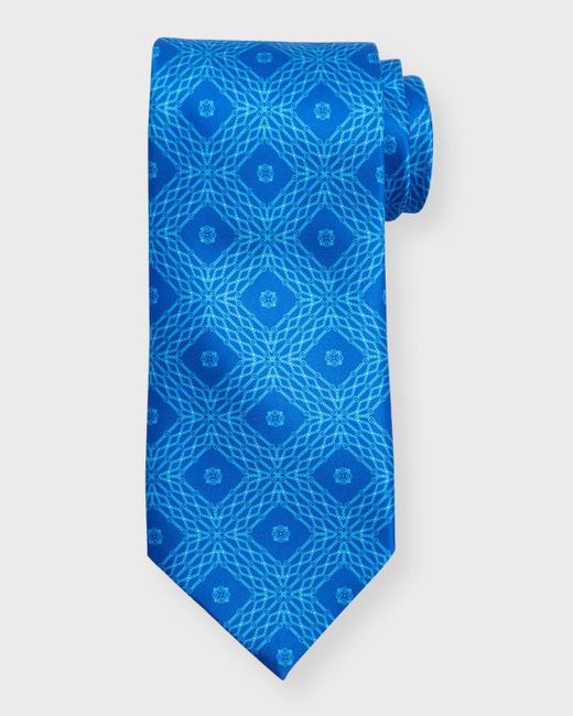 Stefano Ricci Blue Tapestry Silk Tie for men