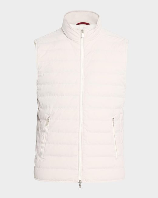 Brunello Cucinelli Natural Down Quilted Nylon Full-Zip Vest for men