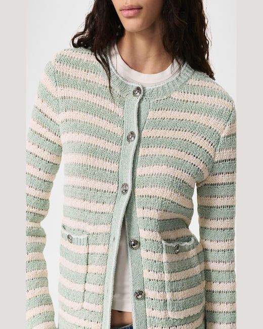 Rag & Bone White Jace Stripe Cardigan