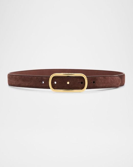 Veronica Beard Brown Loop Suede Belt