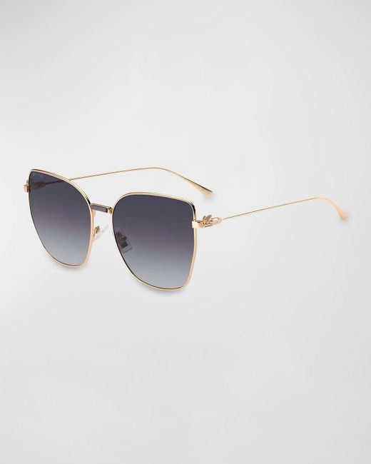 Etro Blue Gradient Metal Cat-Eye Sunglasses
