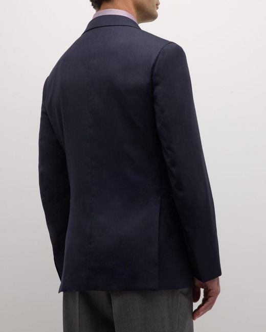 Brioni Blue Apos;S Solid Wool-Silk Blazer for men