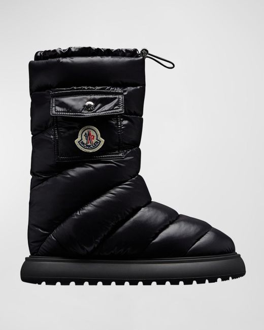 Moncler Black Gaia Quilted Nylon Pocket Snow Boots