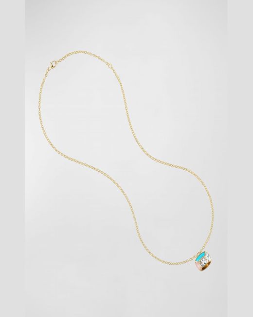 Emily P. Wheeler White Mini Patchwork Necklace In 18k Yellow Gold And Topaz, 16"l