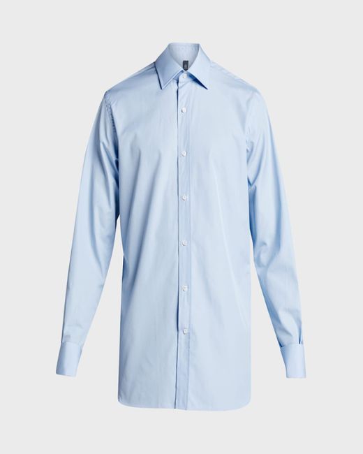 Bergdorf Goodman Blue Poplin French-cuff Dress Shirt for men