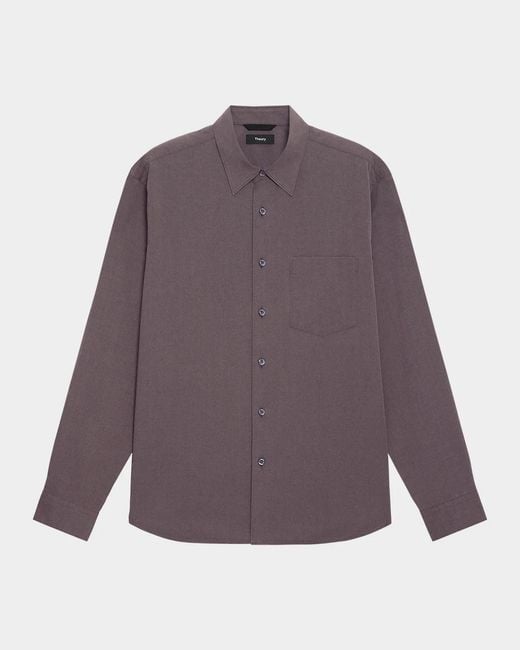 Theory Purple Apos;S Weekend Button-Front Shirt for men