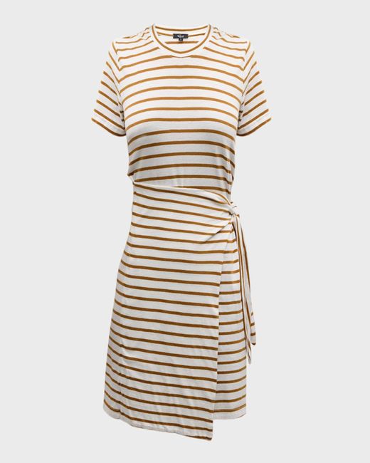 Rails White Edie Striped Wrap Mini Dress