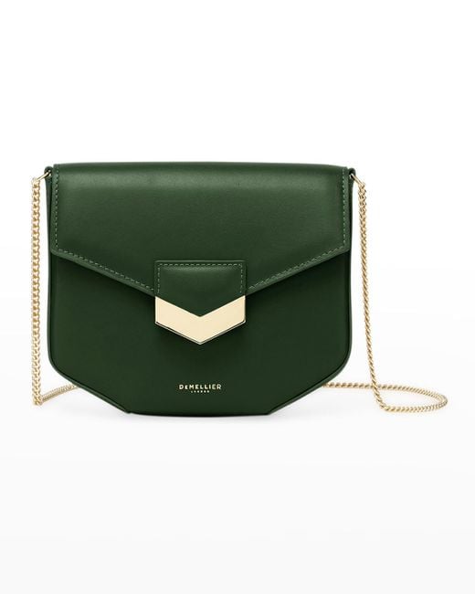 DeMellier London Mini Leather Chain Shoulder Bag in Green | Lyst