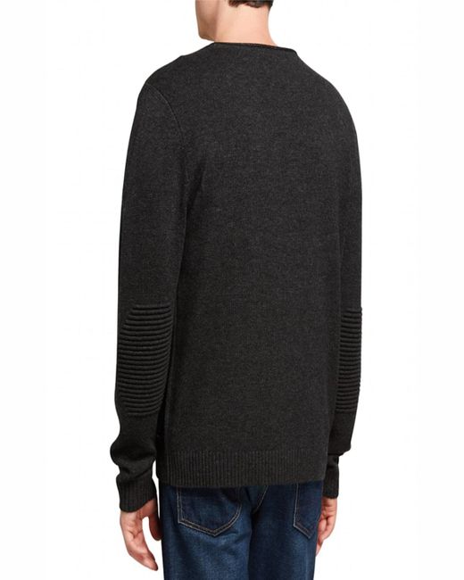 Fisher + Baker Black Wentworth V-Neck Sweater for men
