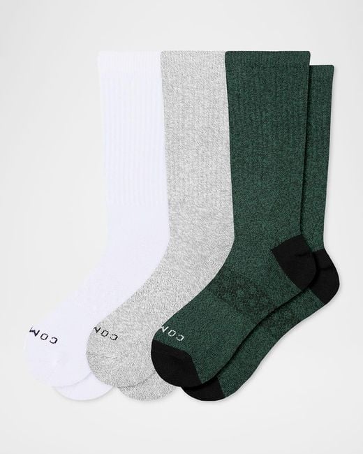 COMRAD Green Apos;S 3-Pack Cotton Crew Socks for men
