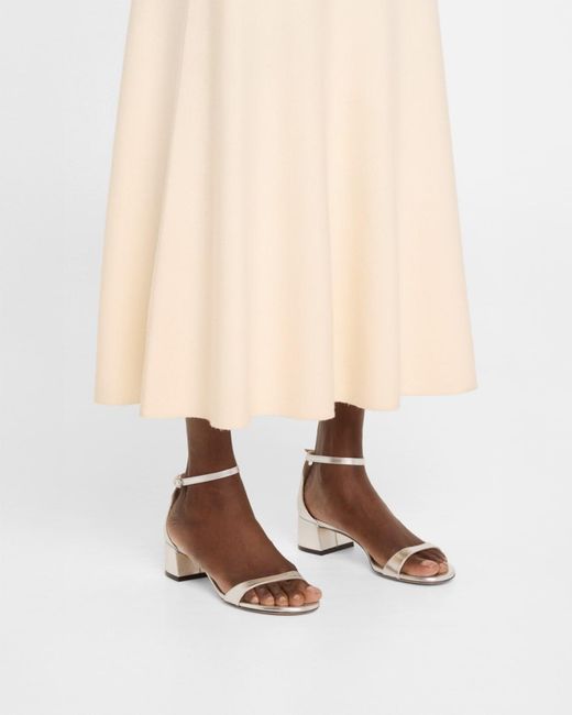 Stuart Weitzman White Cece Metallic Twisted Ring Slide Sandals