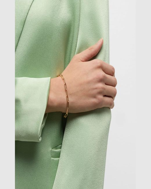 Lisa Nik Natural 18k Rose Gold Paper Clip Link Bracelet