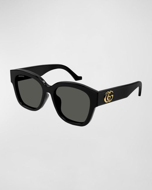 Gucci Black GG Logo Acetate Square Sunglasses