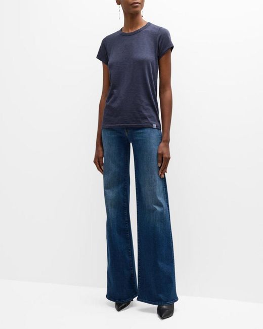 Rag & Bone Blue Slub Crewneck Tee