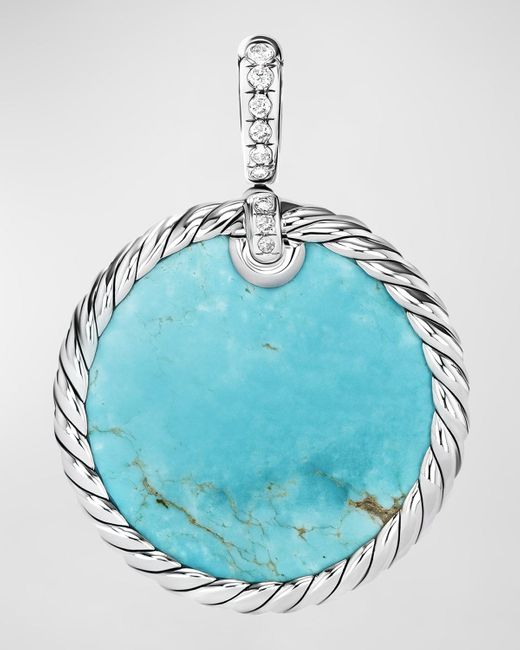 David Yurman Blue Dy Elements Reversible Pendant With Gemstones And Diamonds