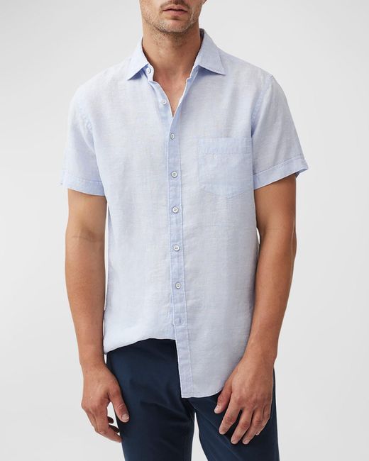 Rodd & Gunn White Palm Beach Linen Short-Sleeve Shirt for men