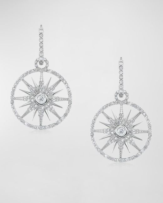 Sheryl Lowe Metallic Open Star Diamond Huggie Earrings