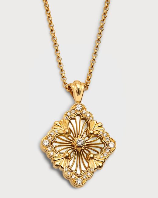 Buccellati Metallic Opera Tulle 18K Mother-Of-Pearl Diamond Pendant Necklace