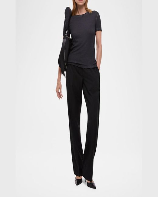 Helmut Lang Black Shrunken Crewneck Tee
