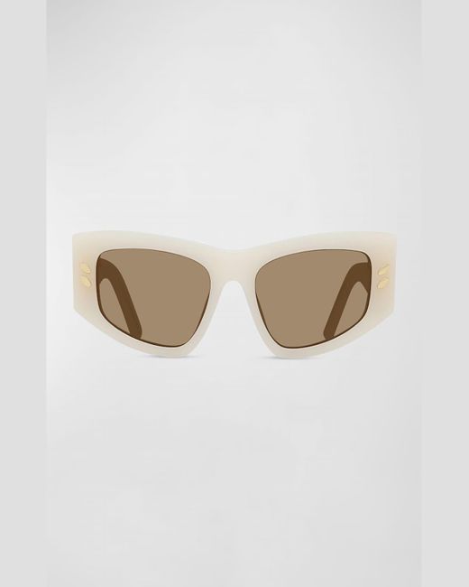 Stella McCartney Natural Logo Plastic Cat-Eye Sunglasses