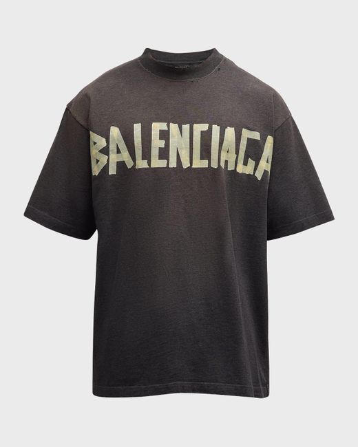 Balenciaga Masking Tape Logo T-shirt in Black for Men | Lyst