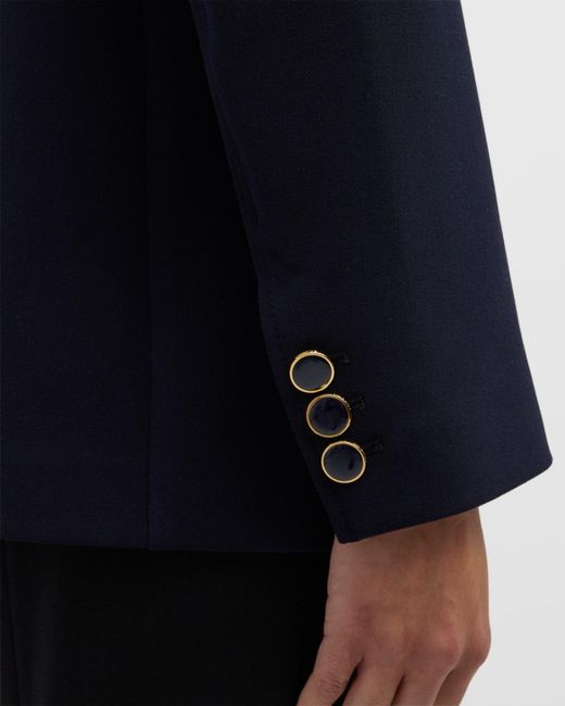 St. John Black Stretch Crepe Single-Breasted Suiting Jacket