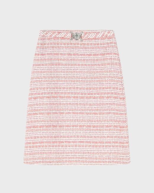 Versace Pink Soft Mix Tweed Mini Skirt