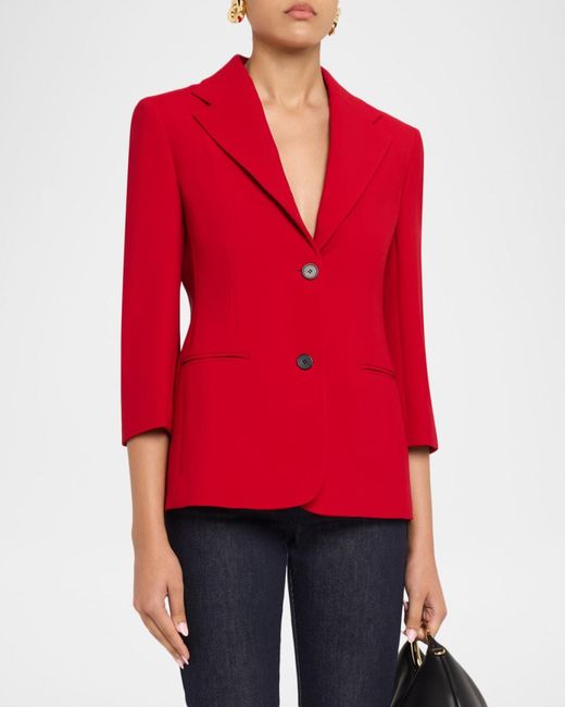 Givenchy Red Single-Breasted Blazer Jacket