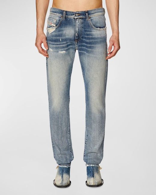DIESEL Blue 2019 D-strukt L.32 Light-wash Denim Jeans for men